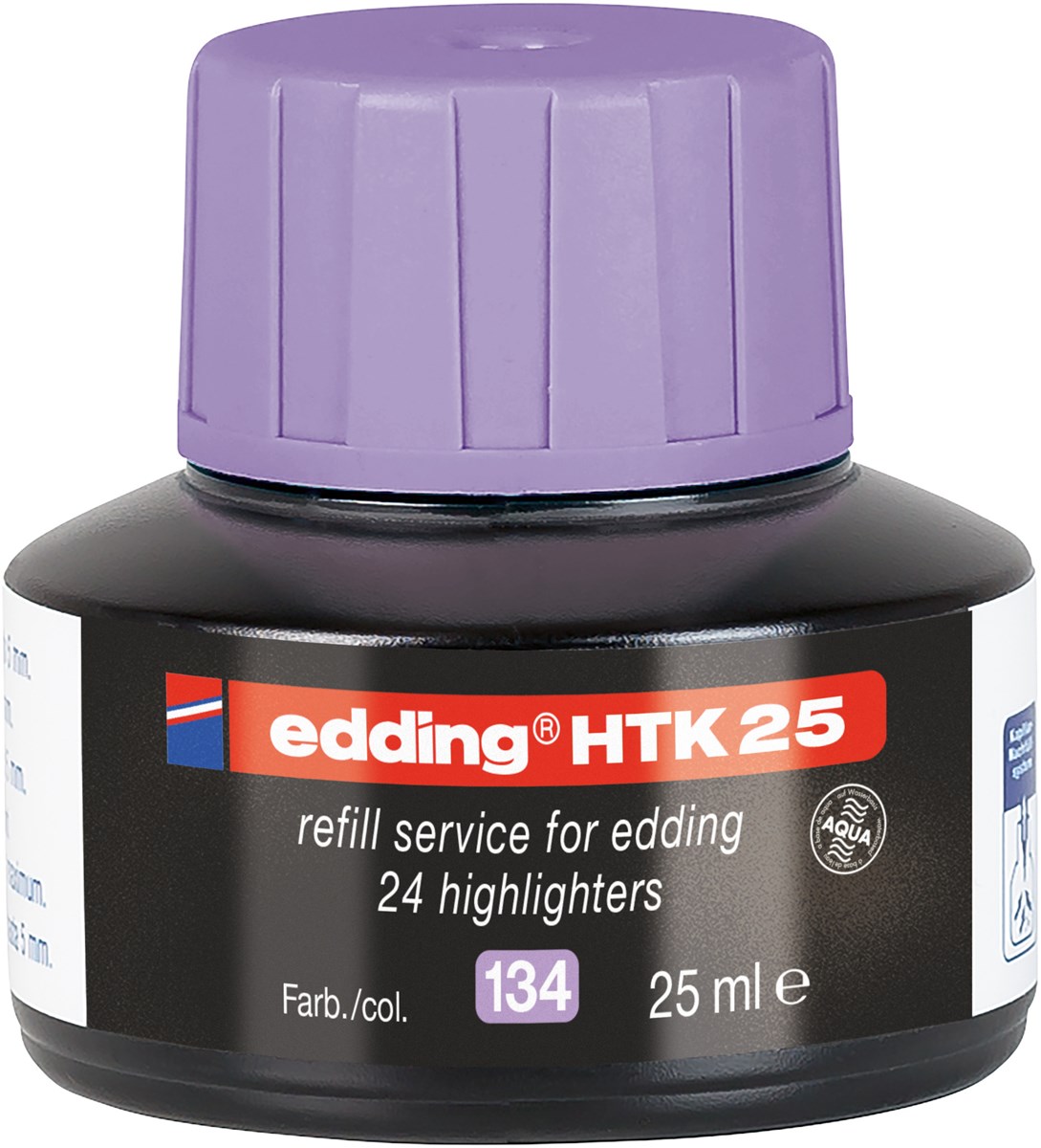 edding HTK 25 Nachfülltinte für Textmarker pastell violett, 25 ml (Art.-Nr.: 4-HTK25134)