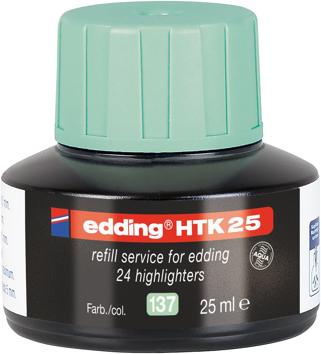 edding HTK 25 Nachfülltinte für Textmarker pastell grün, 25 ml (Art.-Nr.: 4-HTK25137)