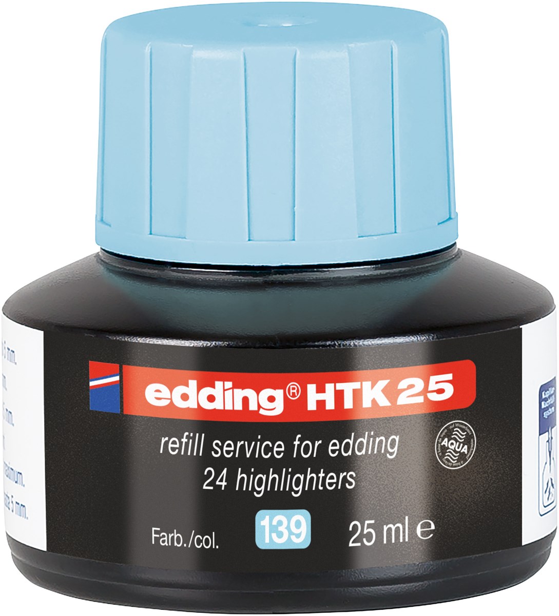 edding HTK 25 Nachfülltinte für Textmarker pastell blau, 25 ml (Art.-Nr.: 4-HTK25139)