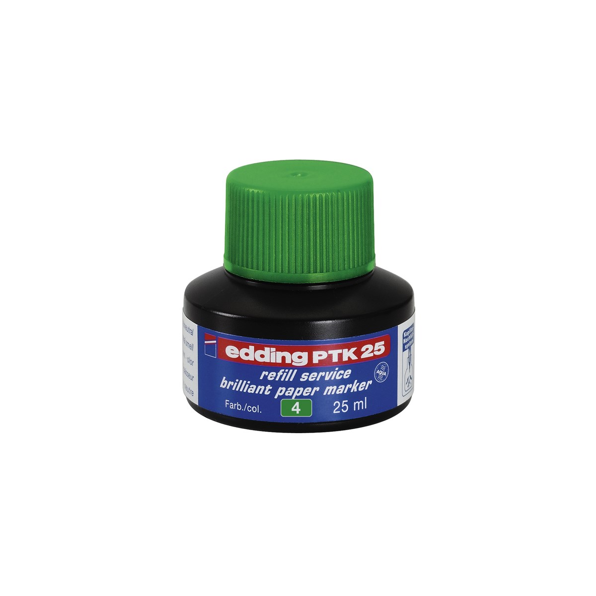 edding PTK 25 Nachfülltinte für Brilliant-Papiermarker grün, 25 ml (Art.-Nr.: 4-PTK25004)