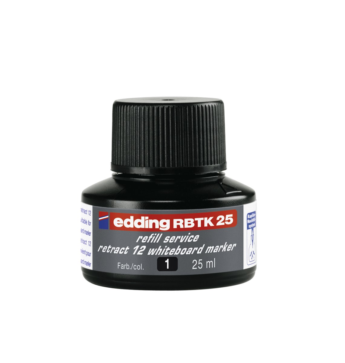 edding RBTK 25 Nachfülltinte für Whiteboardmarker schwarz, 25 ml (Art.-Nr.: 4-RBTK25001)