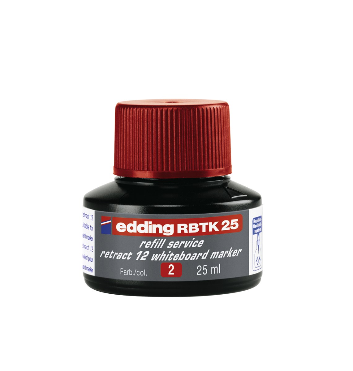 edding RBTK 25 Nachfülltinte für Whiteboardmarker rot, 25 ml (Art.-Nr.: 4-RBTK25002)