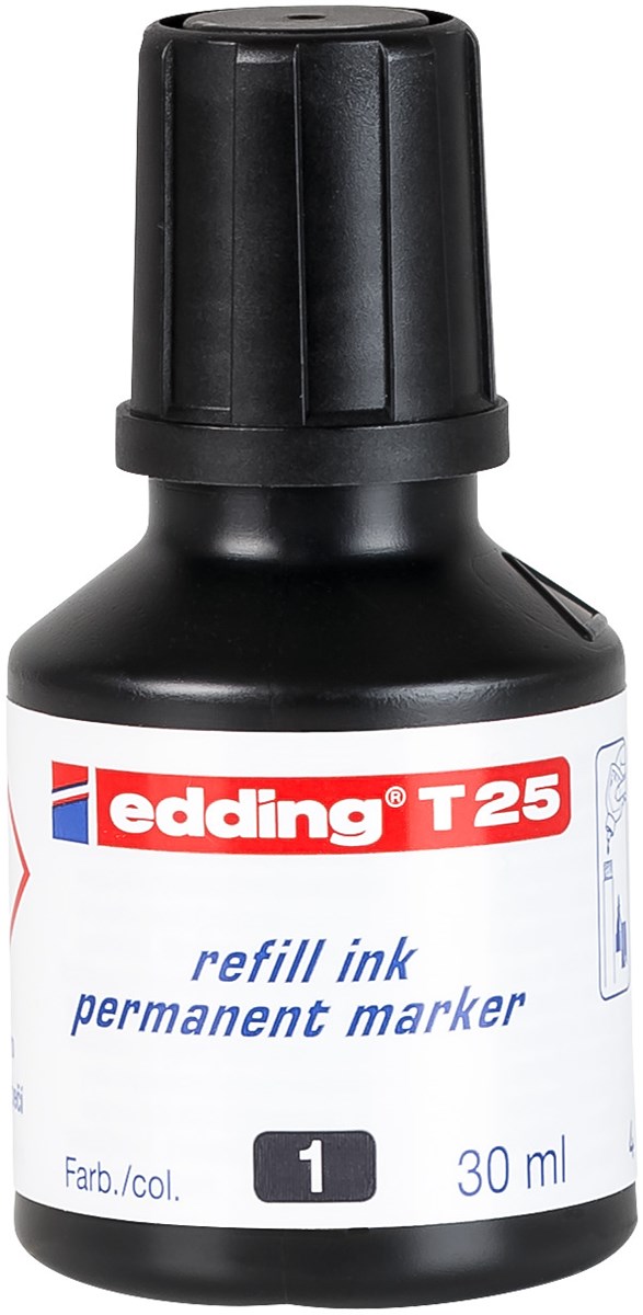 edding T 25 Nachfülltinte für Permanentmarker schwarz, 30 ml (Art.-Nr.: 4-T25001)