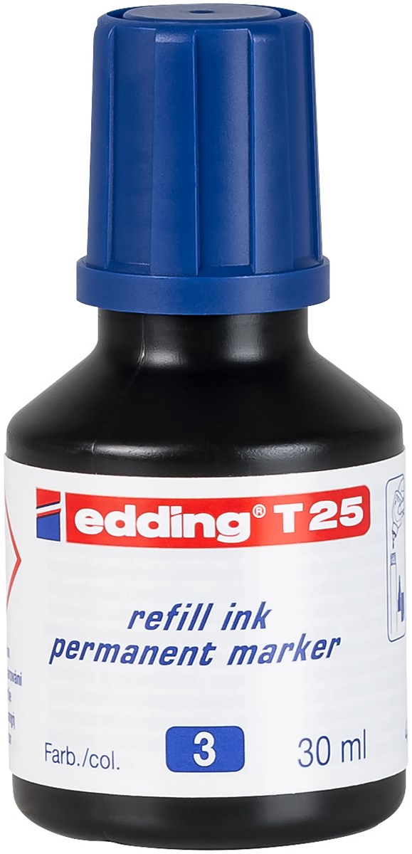 edding T 25 Nachfülltinte für Permanentmarker blau, 30 ml (Art.-Nr.: 4-T25003)