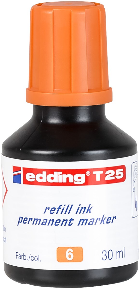 edding T 25 Nachfülltinte für Permanentmarker orange, 30 ml (Art.-Nr.: 4-T25006)