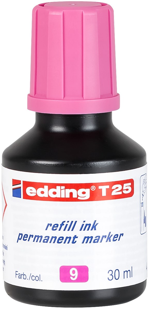 edding T 25 Nachfülltinte für Permanentmarker rosa, 30 ml (Art.-Nr.: 4-T25009)