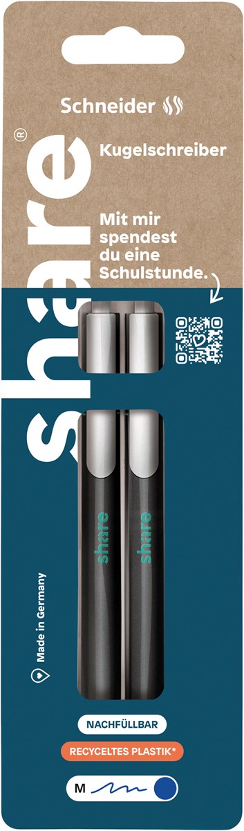 share Kugelschreiber blau 2St Blister (Art.-Nr.: 4-0001-2)