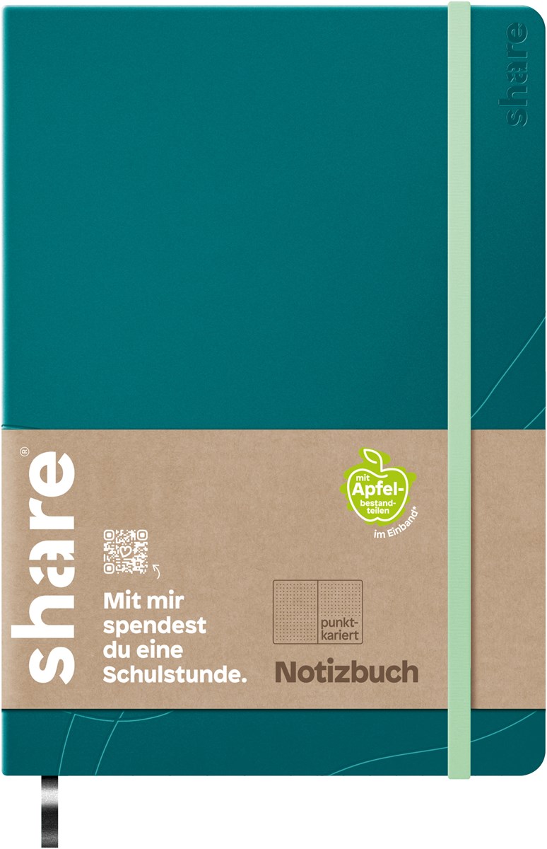share Notizbuch A5 punktkariert petrol (Art.-Nr.: 4-0014059-1)