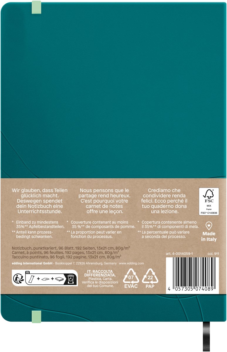 share Notizbuch A5 punktkariert petrol (Art.-Nr.: 4-0014059-1)