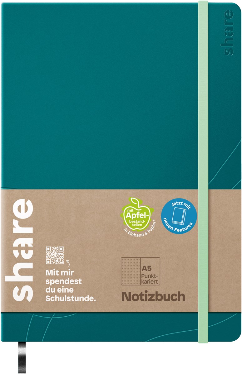 share Notizbuch A5 punktkariert petrol (Art.-Nr.: 4-0014059)