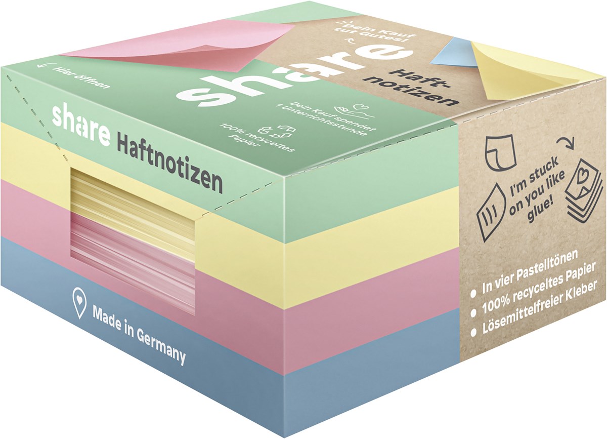 share Haftnotizblock 4x100 Blatt (Art.-Nr.: 4-0017)