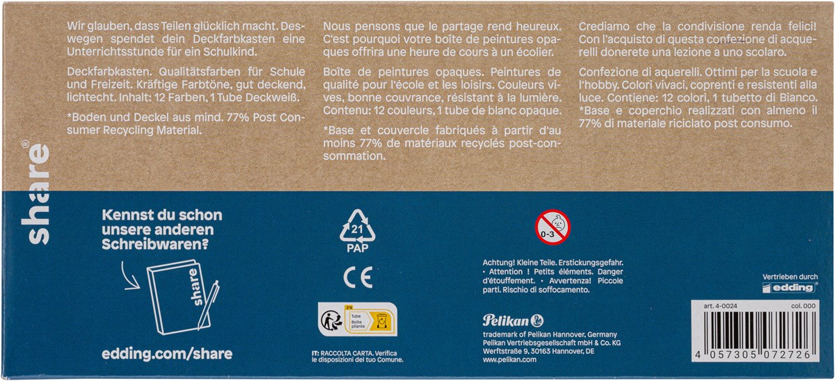 share Deckfarbkasten 12 Farben (Art.-Nr.: 4-0024)