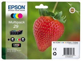 Epson 29 Tintenpatronen Multipack, schwarz, cyan, magenta, yellow