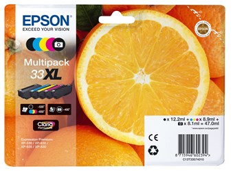 Epson 33XL Tintenpatronen Multipack, schwarz, photo schwarz, cyan, magenta, yellow, hohe Füllmenge
