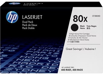 HP 80XD Toner Doppelpack, schwarz, hohe Kapazität