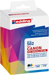 edding Tintenpatronen Multipack, ersetzt PGI-550XLBk + CLI-551XLBk/C/M/Y