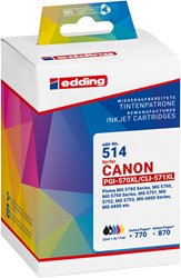 edding Tintenpatronen Multipack, ersetzt Canon PG-570XL, CL-571XLBK/C/M/Y