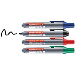 edding retract 12 Whiteboardmarker 4er Set sortiert, Rundspitze 1,5-3 mm