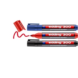 edding 300 Permanentmarker 3er Set sortiert, Rundspitze 1,5-3 mm