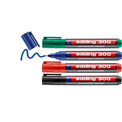 edding 300 Permanentmarker 4er Set sortiert, Rundspitze 1,5-3 mm