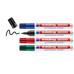 edding 3000 Permanentmarker 4er Set sortiert, Rundspitze 1,5-3 mm