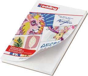edding 30010 Acryl Malblock A6 20 Blatt weiß (Postkartenformat)