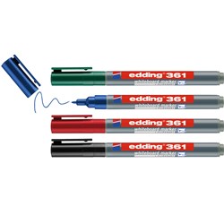 edding 361 Whiteboardmarker 4er Set sortiert, Rundspitze 1 mm