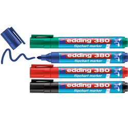 edding 380 Flipchartmarker 4er Set sortiert, Rundspitze 1,5-3 mm
