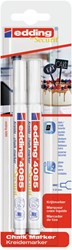 edding 4085 Kreidemarker 2er Set weiß, Rundspitze 1-2 mm