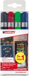 edding 4095 Kreidemarker 4er BTS Set (3+1) sortiert, Rundspitze 2-3 mm