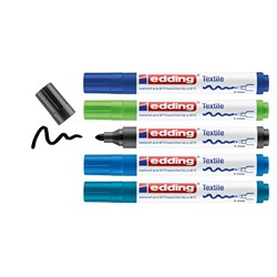 edding 4500 Textilmarker 5er-Set sortiert cool, Rundspitze 2-3 mm