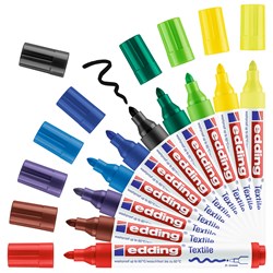 edding 4500 Textilmarker 10er Set basic sortiert, Rundspitze 2-3 mm