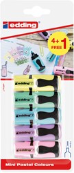 edding 7 Textmarker 5er BTS Blister Set (4+1) sortiert, Keilspitze 1-3 mm
