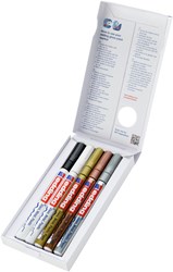 edding 751 creative Glanzlack-Marker 5er Set metallic, Rundspitze 1-2 mm