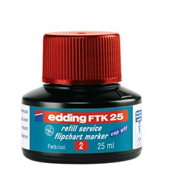 edding FTK 25 Nachfülltinte für Flipchartmarker rot, 25 ml