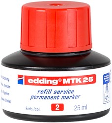 edding MTK 25 Nachfülltinte für Permanentmarker rot, 25 ml