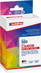 edding Tintenpatronen Multipack, ersetzt Canon PGi-520Bk + CLi-521Bk/CLi-521C/CLi-521M/CLi-521Y