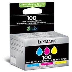 Lexmark Dreierpack, 3 Druckerpatronen Nr. 100, cyan, magenta und yellow