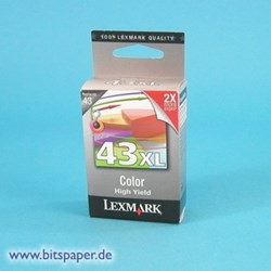 Lexmark Tintenpatrone Nr. 43XL, color, hohe Füllmenge