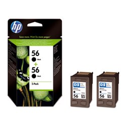HP 56 + 56 Doppelpack 2x C6656A 56 schwarz