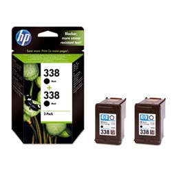 HP 338 + 338 Doppelpack 2x Patrone 338 schwarz (c8765e)