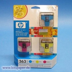HP 363 Tintenpatronen 3er Multipack, 3 Patronen Vivera-Tinten