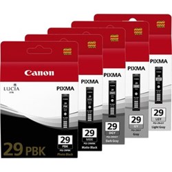 Canon Multipack, mattschwarz, fotoschwarz, dunkelgrau, grau, hellgrau