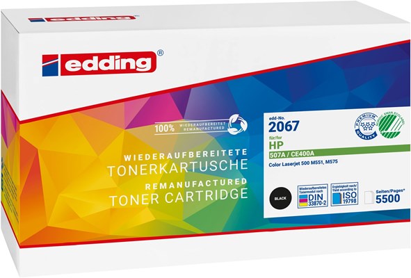 edding Tonerkassette, schwarz, kompatibel zu HP CE400A (Art.-Nr.: 18-2067)