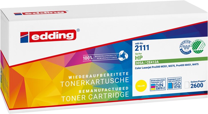 edding Tonerkassette, yellow, kompatibel zu HP CE412A (Art.-Nr.: 18-2111)