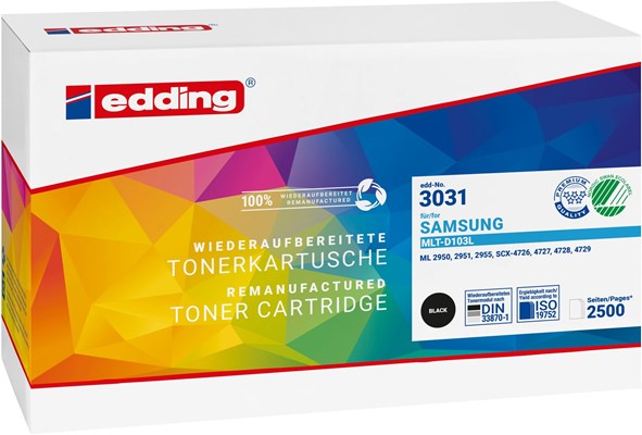 edding Tonerkassette, schwarz, kompatibel zu Samsung MLT-D103L (Art.-Nr.: 18-3031)