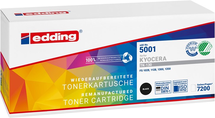 edding Tonerkassette, schwarz, kompatibel zu Kyocera TK-130 (Art.-Nr.: 18-5001)