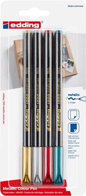 edding 1200 Fasermaler metallic 4er Set sortiert, Rundspitze 1-3 mm (Art.-Nr.: 4-1200-4-1999)