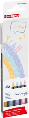 edding 1200 Glitzerstifte 4er Set, Pastellfarben, Rundspitze 3 mm (Art.-Nr.: 4-1200-4-3)