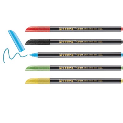 edding 1200 Glitzerstifte 5er Set, mehrfarbig, Rundspitze 3 mm (Art.-Nr.: 4-1200-5-3)